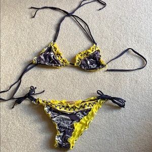 Yellow & Blue Bikini from philippe matignon